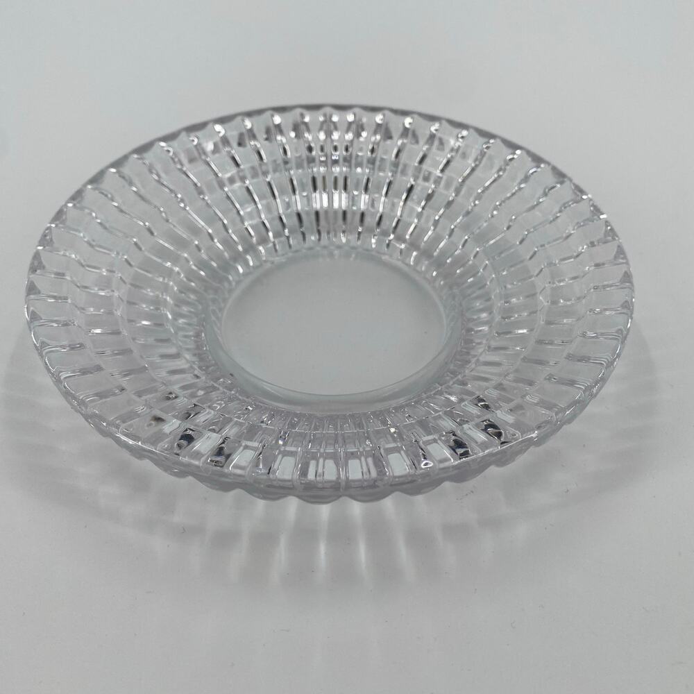 Shimmering Star pillar candle holder Glass bowl 7”